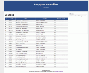 Knappsack Application Screenshot