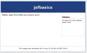 JSF Basic Timestamp Screenshot