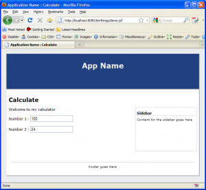 JSF page binding example