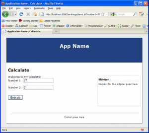 JSF page parameters screenshot