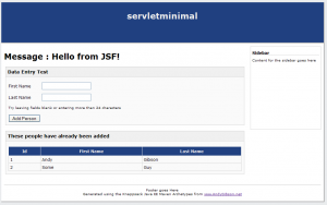 Servlet Minimal Screenshot